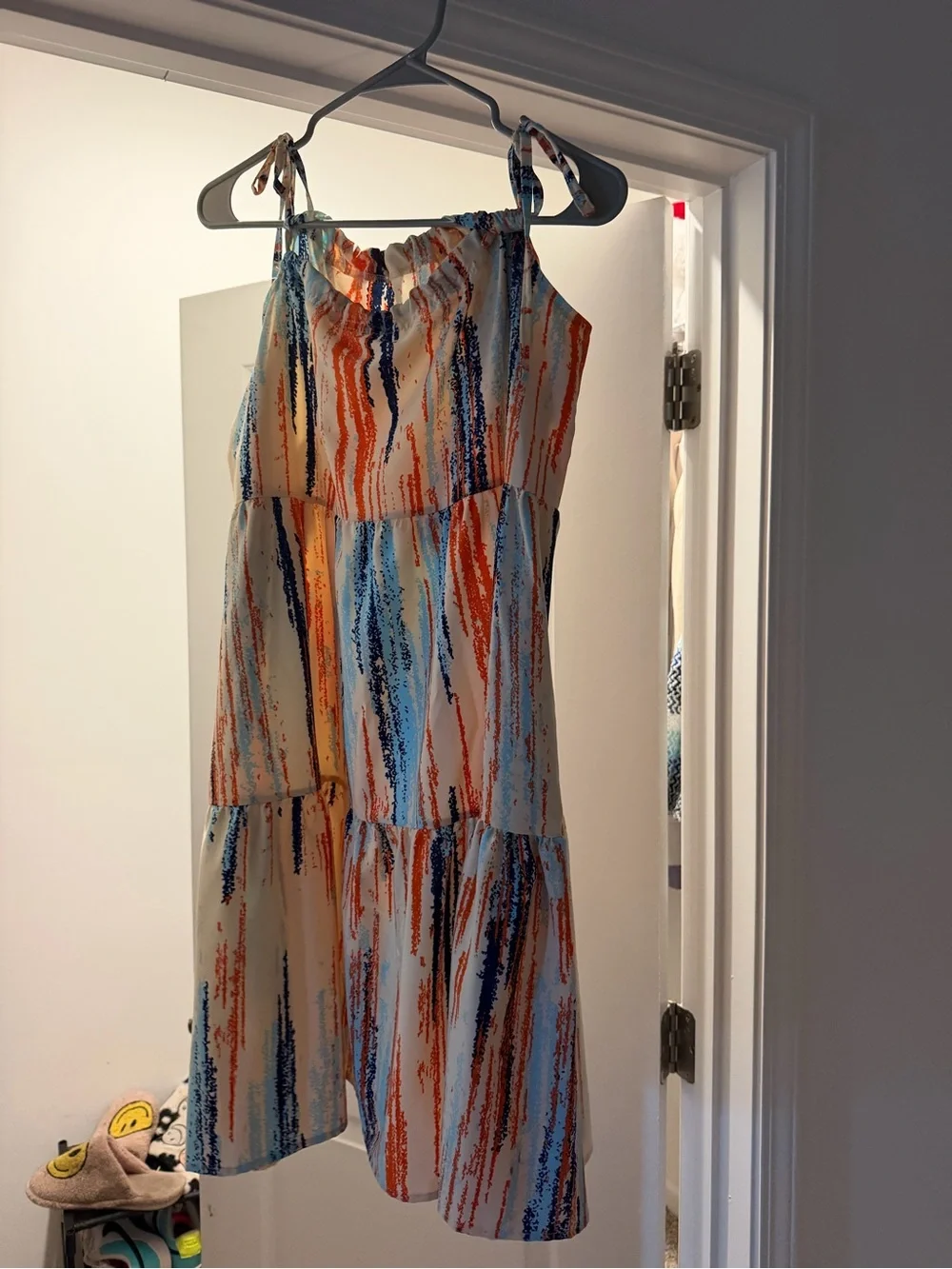 Women’s Sleeveless Tiered Summer Dress - Multicolor Stripe